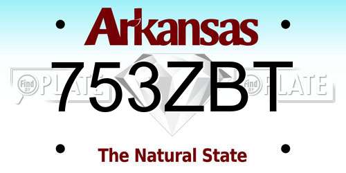 753ZBT Arkansas License Plate