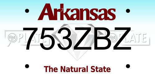 753ZBZ Arkansas License Plate