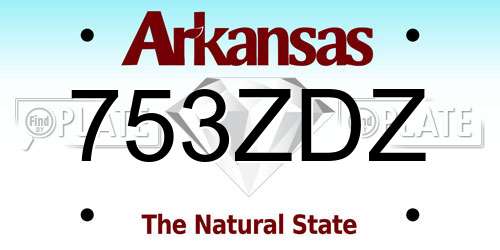 753ZDZ Arkansas License Plate