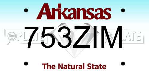 753ZIM Arkansas License Plate