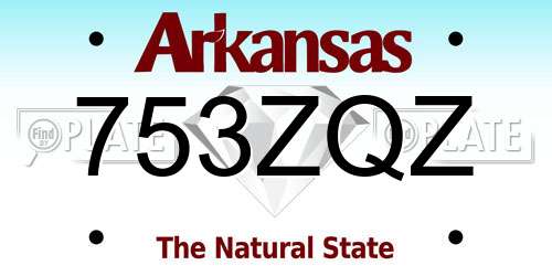 753ZQZ Arkansas License Plate