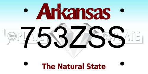 753ZSS Arkansas License Plate