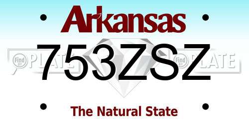 753ZSZ Arkansas License Plate
