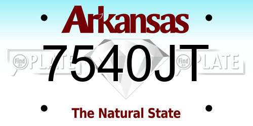 7540JT Arkansas License Plate