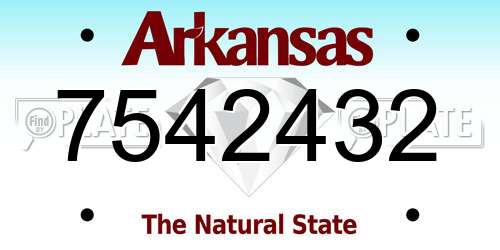 7542432 Arkansas License Plate