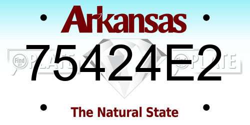 75424E2 Arkansas License Plate