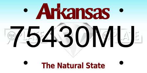 75430MU Arkansas License Plate