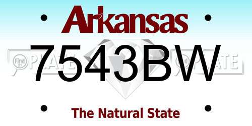 7543BW Arkansas License Plate