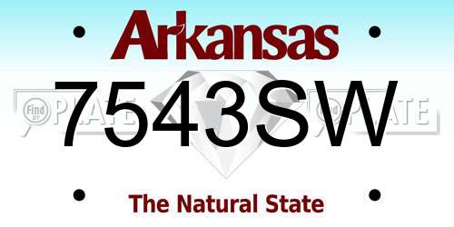 7543SW Arkansas License Plate