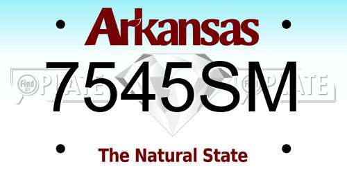 7545SM Arkansas License Plate