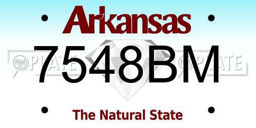 7548BM Arkansas License Plate