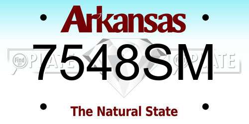 7548SM Arkansas License Plate