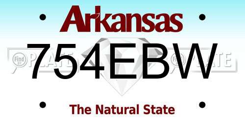 754EBW Arkansas License Plate