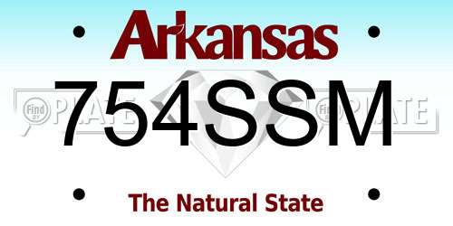 754SSM Arkansas License Plate