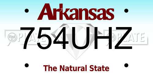 754UHZ Arkansas License Plate