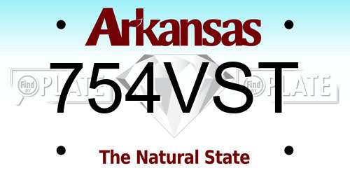 754VST Arkansas License Plate