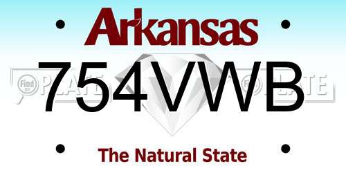 754VWB Arkansas License Plate