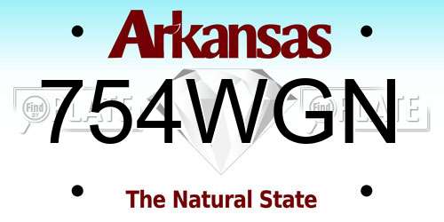 754WGN Arkansas License Plate