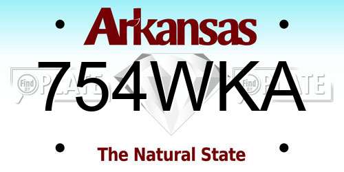 754WKA Arkansas License Plate
