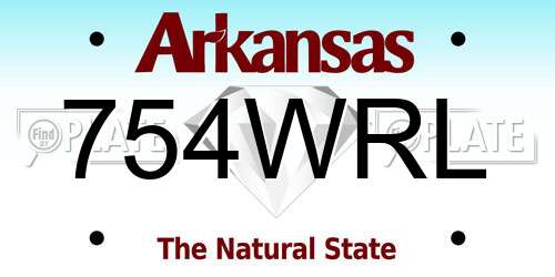 754WRL Arkansas License Plate