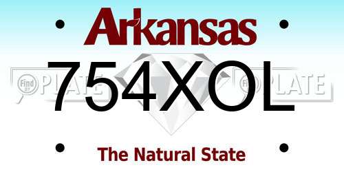 754XOL Arkansas License Plate