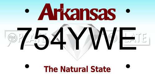 754YWE Arkansas License Plate