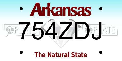 754ZDJ Arkansas License Plate