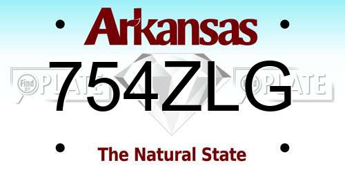 754ZLG Arkansas License Plate
