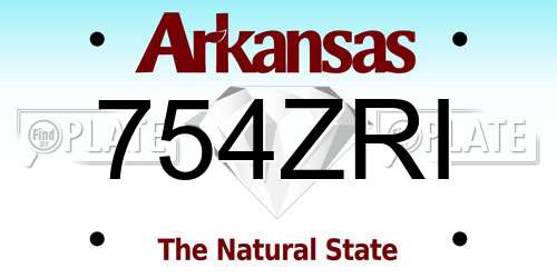 754ZRI Arkansas License Plate