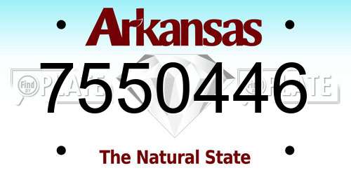 7550446 Arkansas License Plate