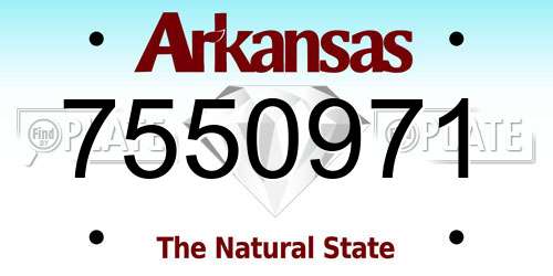 7550971 Arkansas License Plate
