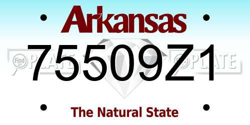 75509Z1 Arkansas License Plate