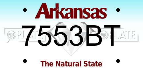 7553BT Arkansas License Plate