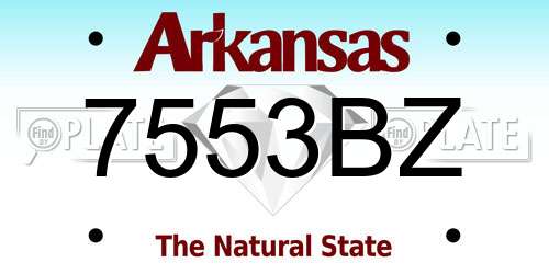 7553BZ Arkansas License Plate