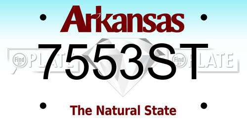 7553ST Arkansas License Plate