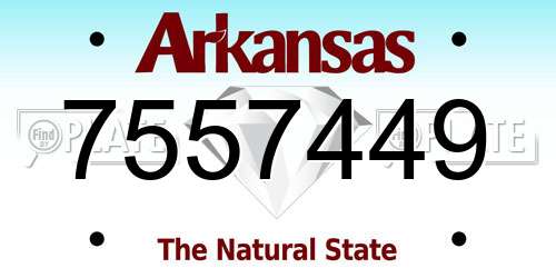 7557449 Arkansas License Plate