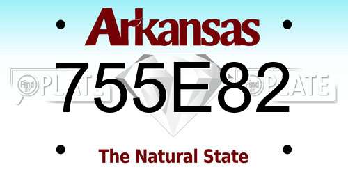 755E82 Arkansas License Plate