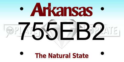 755EB2 Arkansas License Plate