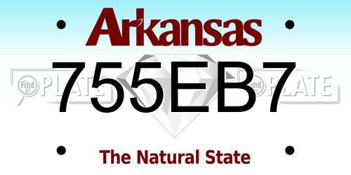 755EB7 Arkansas License Plate
