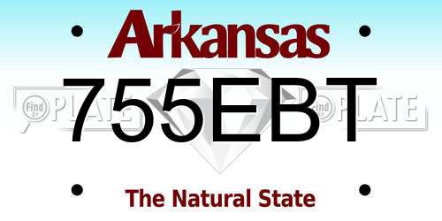 755EBT Arkansas License Plate