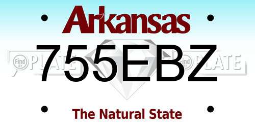 755EBZ Arkansas License Plate