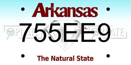 755EE9 Arkansas License Plate