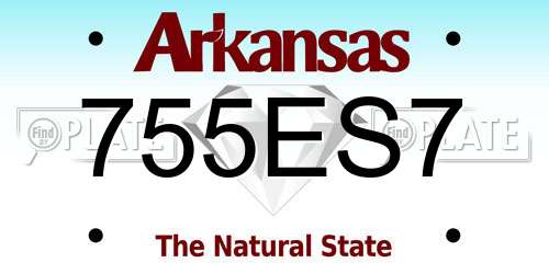 755ES7 Arkansas License Plate