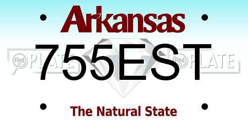 755EST Arkansas License Plate