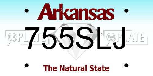 755SLJ Arkansas License Plate