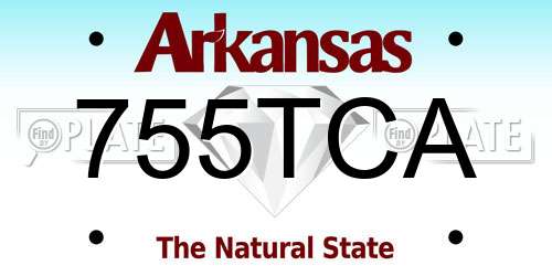 755TCA Arkansas License Plate