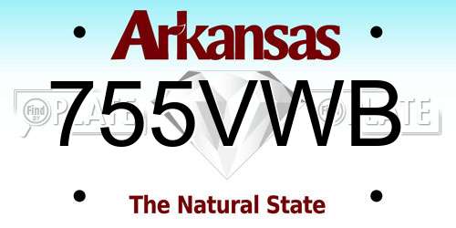 755VWB Arkansas License Plate