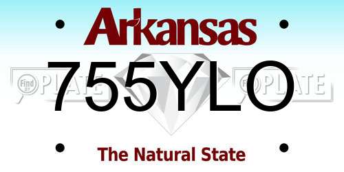 755YLO Arkansas License Plate