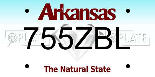 755ZBL Arkansas License Plate