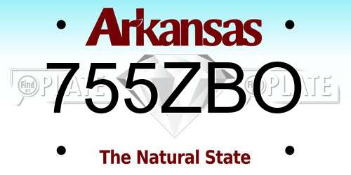 755ZBO Arkansas License Plate